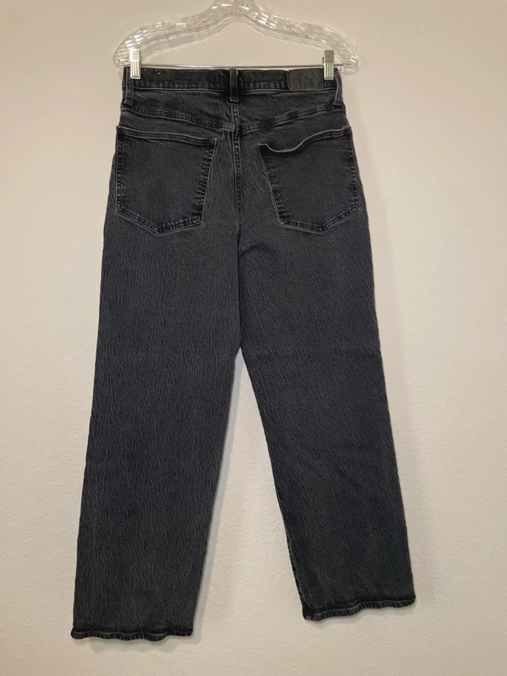 Madewell The Perfect Vintage Wide Leg Jeans Women Size 30 Black‎ Denim Pant